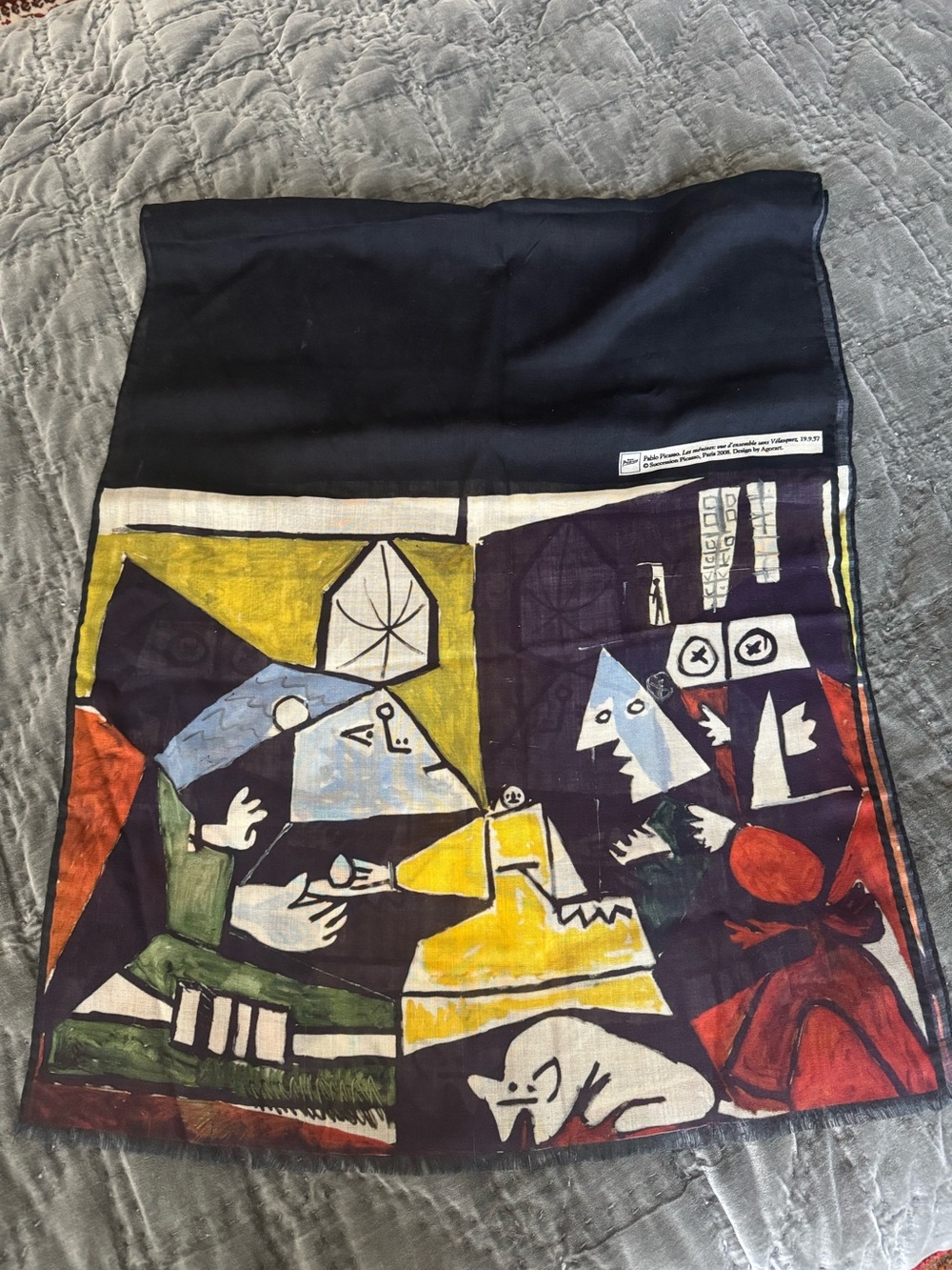 Abstract Art Picasso Les Menines Print Scarf Wool/Silk